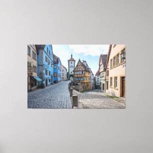 Impressão Em Tela Cidade antiga em Rothenburg ob der Tauber, Alemanh