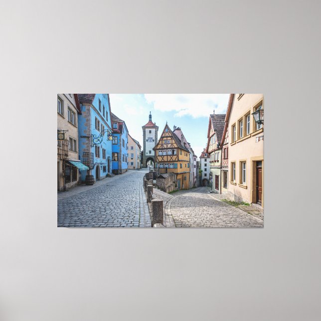 Impressão Em Tela Cidade antiga em Rothenburg ob der Tauber, Alemanh (Frente)