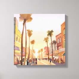 Impressão Em Tela Cidade Costeira Sunset | Palm Tree Coaster Waterco