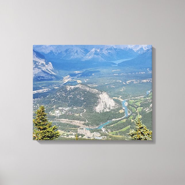 Impressão Em Tela Cidade de Banff da Cúpula de Sulfur Mountain (Frente)