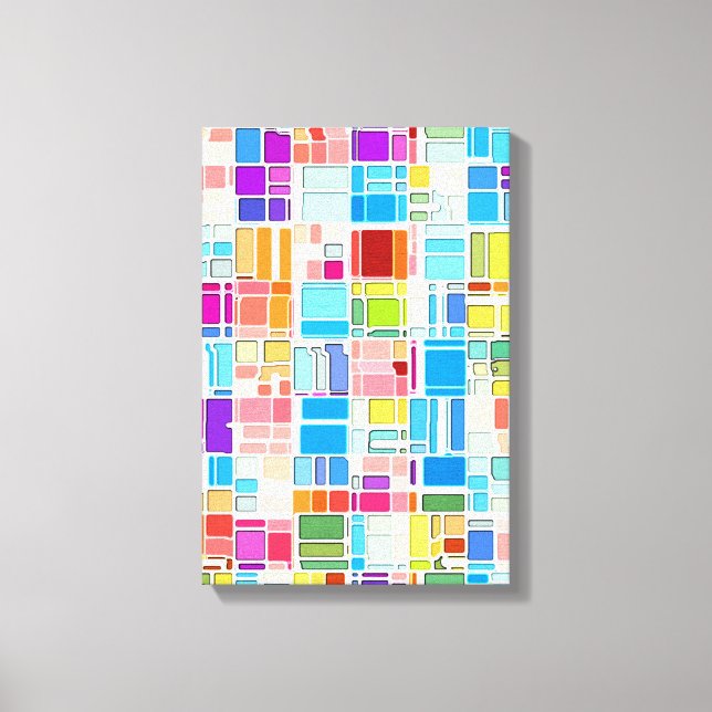 Impressão Em Tela Cidade de Cores de Acima (Frente)