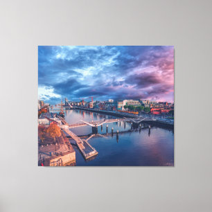 Impressão Em Tela Cidade de Dublin