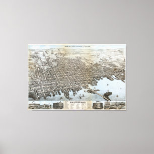 Impressão Em Tela Cidade de New Bedford Massachusetts (1876)