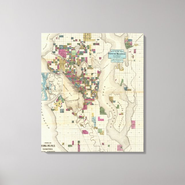 Impressão Em Tela Cidade De Seattle E Águas (Frente)