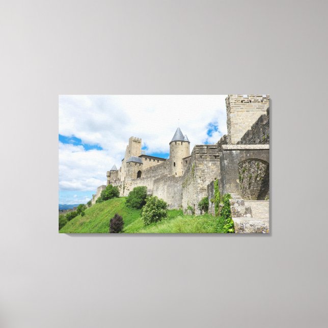 Impressão Em Tela Cidade Fortificada de Carcassonne (Frente)