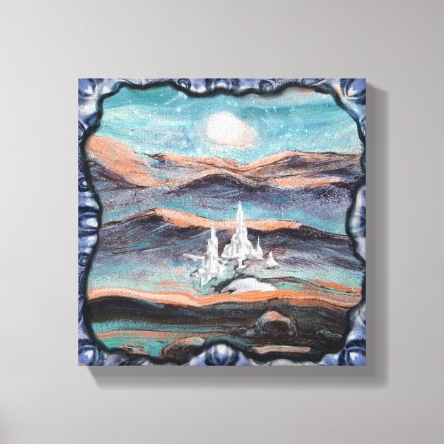 Impressão Em Tela Cidade futura da luz (Frente)