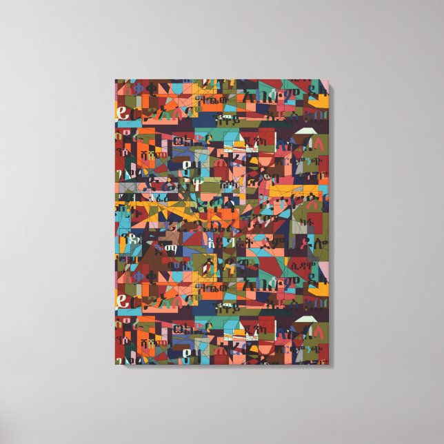 Impressão Em Tela Cidades da Etiópia (Frente)