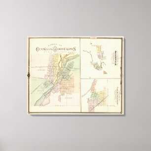 Impressão Em Tela Cidades de Centralia & de Grand Rapids