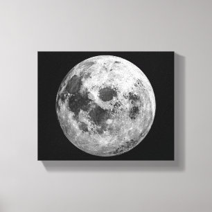 Impressão Em Tela Ciência da Astronomia Espacial legal com Lua Cheia