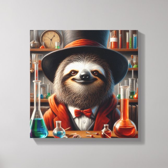 Impressão Em Tela Cientista Louco Preguiça (Frente)