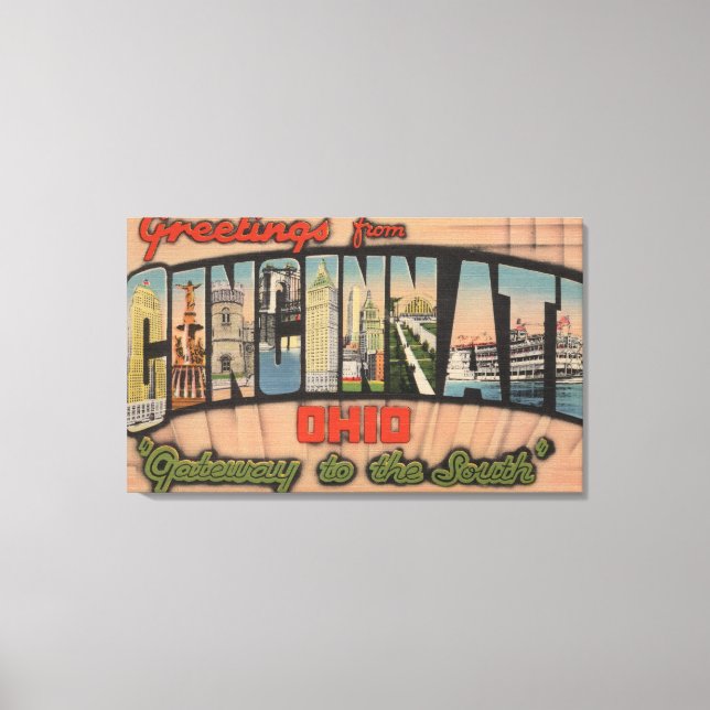 Impressão Em Tela Cincinnati, Ohio (Gateway to South) (Frente)