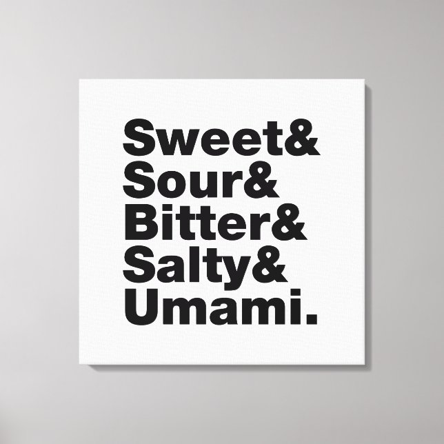 Impressão Em Tela Cinco gostos básicos (Frente)