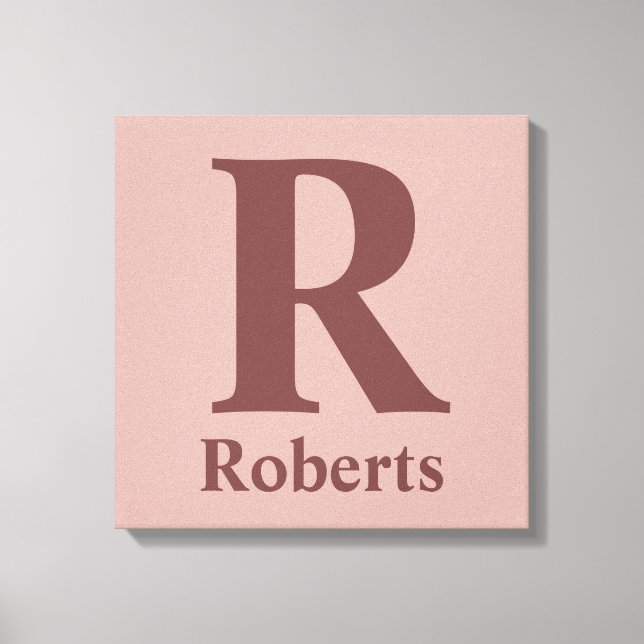 Impressão Em Tela Cinnamon Rosa inicial/nome/família (Frente)