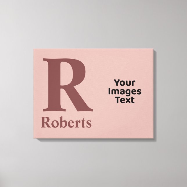 Impressão Em Tela Cinnamon Rosa inicial/nome/família (Frente)