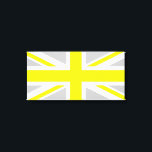 Impressão Em Tela Cinza clara e tomada amarela<br><div class="desc">Cinzas leves e padrão amarelo baseado no Jack Union.</div>