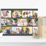 Impressão Em Tela Cinza moderna de 12 Fotografias de Masonry Grid, C<br><div class="desc">Impressão de tela estendida personalizada com 12 fotos próprias. A colagem de fotos do estilo de grade de alvenaria moderna é definida em um plano de fundo de cinza que você pode editar, para se adequar ao seu decoro doméstico, clicando em 'personalizar mais' (ou apenas me envie uma mensagem para...</div>