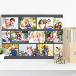 Impressão Em Tela Cinza moderna de 12 Fotografias de Masonry Grid, C