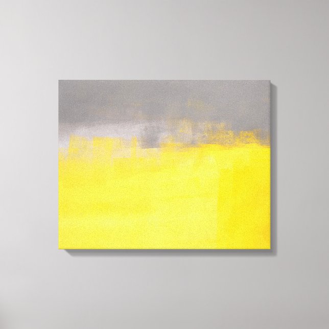 Impressão Em Tela cinza Simples e Arte Amarela (Frente)