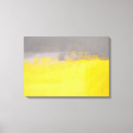 Impressão Em Tela cinza Simples e Arte Amarela