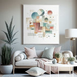 Impressão Em Tela Cinza Teal Blue Beige Rust Red Abstrato Art Padrão<br><div class="desc">Entra num mundo onde a simplicidade encontra sofisticação com este estilo vintage minimalista Bauhaus inspirou arte canvas. A design incorpora o princípio Bauhaus da forma a seguir à função, apresentando uma estética limpa e geométrica que é eterno e moderna. A arte canvas é uma celebração da beleza minimalista, com foco...</div>