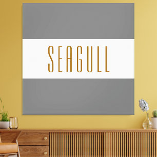 Impressão Em Tela Cinzas Médias Brancas de Verão SEAGULL