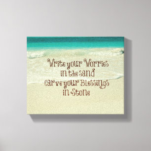 Impressão Em Tela Cinzele suas bênçãos nas citações de pedra
