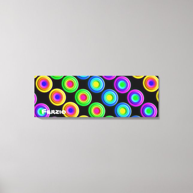 Impressão Em Tela Círculos 3D Coloridos Funk (Frente)