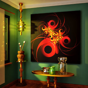 Impressão Em Tela Círculos Coloridos Padrão Moderno de Arte Abstrato