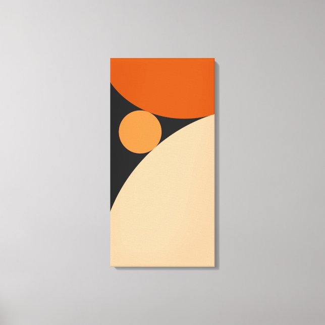 Impressão Em Tela Círculos de abstrato laranja e de pêssego (Frente)