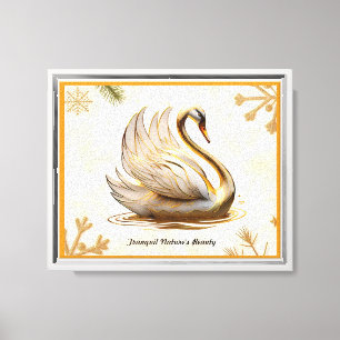 Impressão Em Tela "Cisne Deslizando Suavemente"