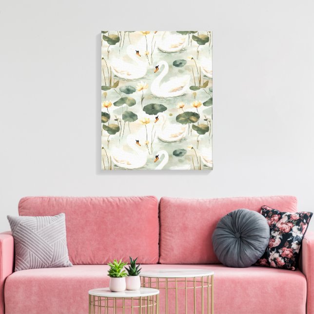 Impressão Em Tela Cisnes elegantes (Insitu(Sala de estar))