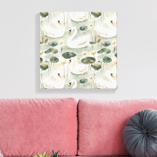 Impressão Em Tela Cisnes elegantes (Insitu(Sala de estar))