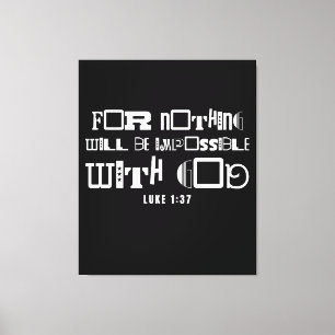 Impressão Em Tela Citação Bíblica Inspiradora Nada é Impossível