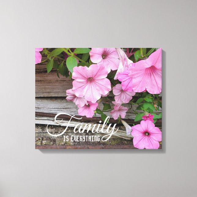 Impressão Em Tela Citação da Família Petunias Rosa (Frente)