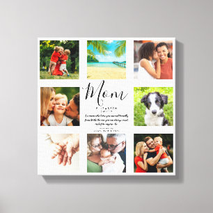 Impressão Em Tela Citação da Mamãe Colagem de Fotos Moderno Chic Fam