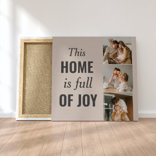 Impressão Em Tela Citação de Fotos e Família do Casal Moderno