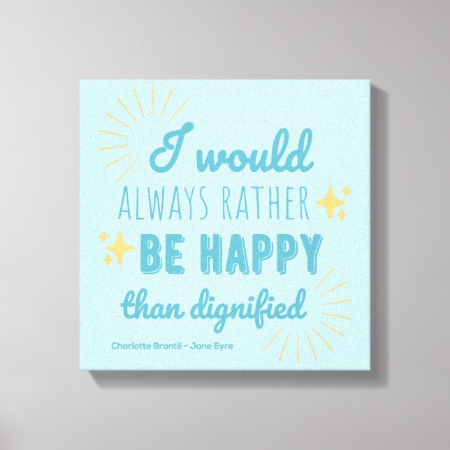 Impressão Em Tela Citação de Jane Eyre I - Edição Azul (Frente)
