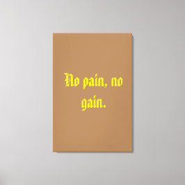 Impressão Em Tela citação de motivação de academia e marrom claro