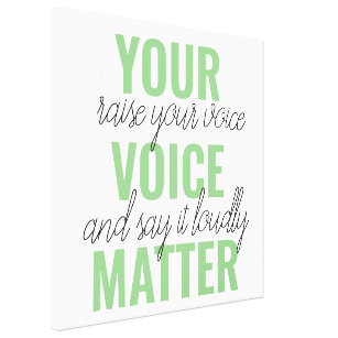Impressão Em Tela Citação de Motivação de Sua Matéria de Voz Verde P