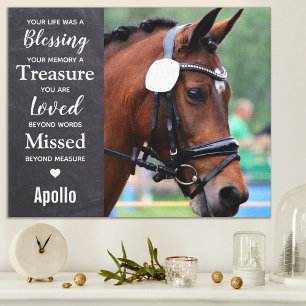 Impressão Em Tela Citação de Perda de Cavalo - Memorial de Pet Hor