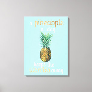 Impressão Em Tela Citação de Vida do Pineapple