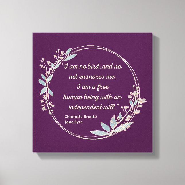 Impressão Em Tela Citação II de Jane Eyre - Estilo bonito (Frente)