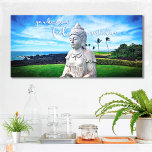 Impressão Em Tela Citação Inspirativa de Foto Costeira de Buda Havai<br><div class="desc">"Vá onde se sente mais vivo." Toda vez que visito a Ilha Grande, preciso ir a este Buda. Algo sobre a beleza do oceano, a face pacífica, e a solidão de sua posição me faz sentir calma, serena, e feliz. Espero que também o faça. Você pode personalizar facilmente esta arte...</div>