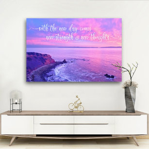 Impressão Em Tela Citação Inspirativa de Fotografia Sunset Oceano Ro