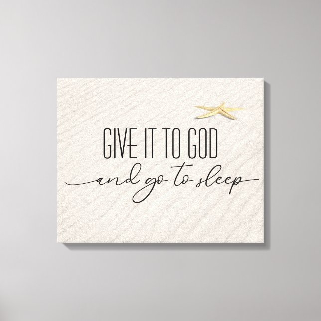 Impressão Em Tela Citação Inspirativa Na Areia De Praia (Frente)