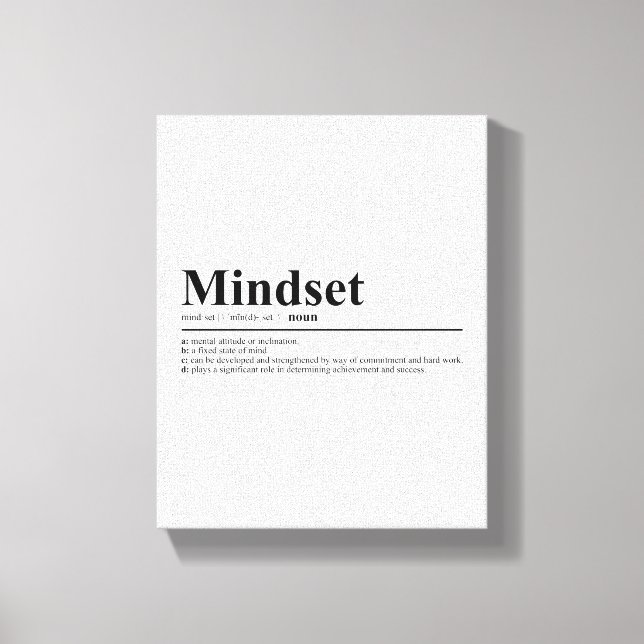 Impressão Em Tela Citação Motivacional de Definição Mindset (Frente)