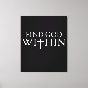 Impressão Em Tela Citação Religiosa Encontre Deus Dentro