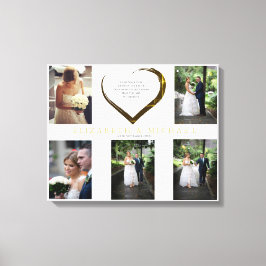 Impressão Em Tela Citação Simples de Coração de Foto de Casamento