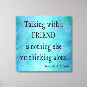 Impressão Em Tela Citações azuis da amizade de Addison da cerceta 