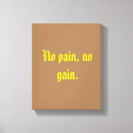 Impressão Em Tela Citações de Motivação GYM E Castanho Claro